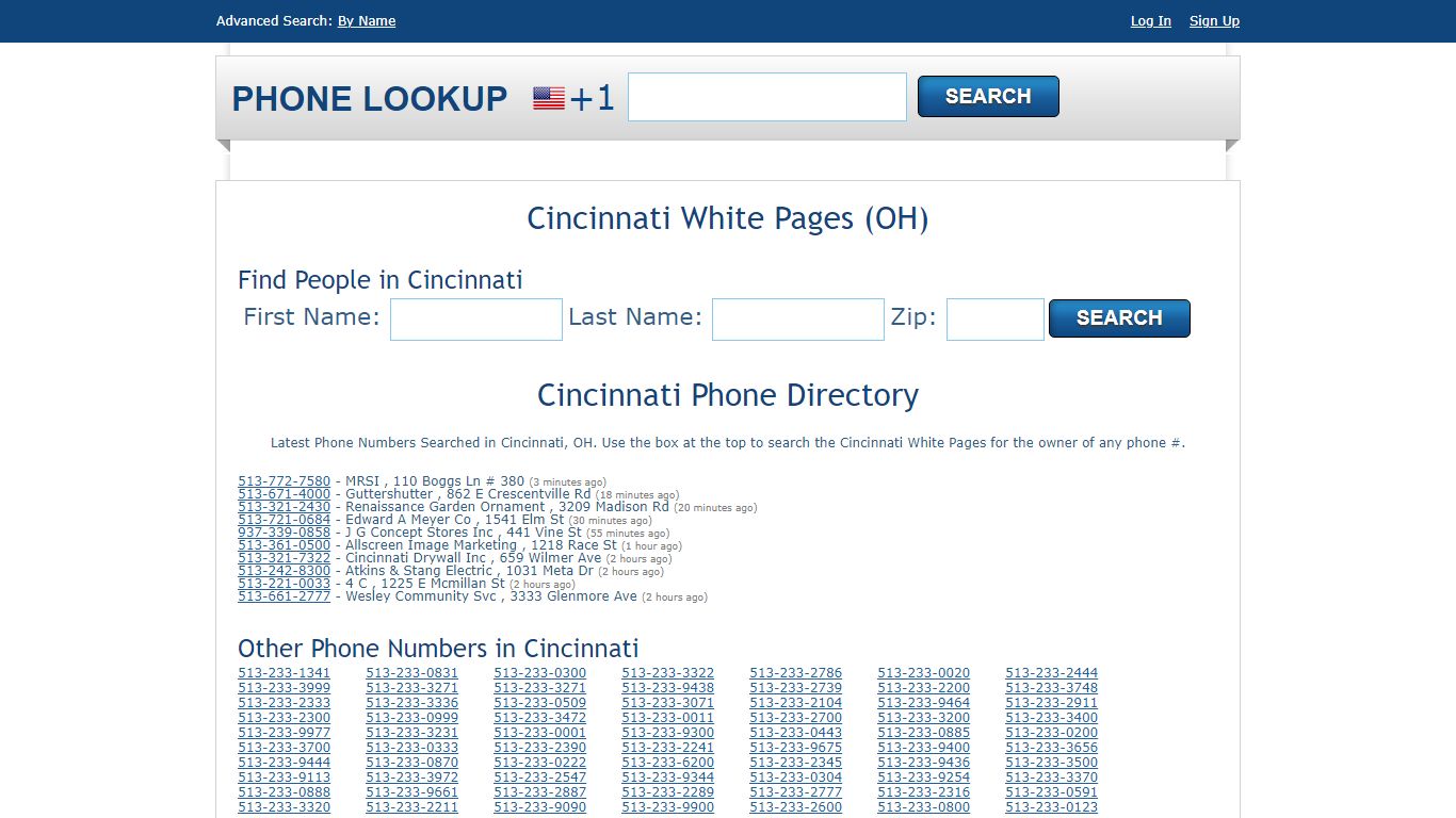 Cincinnati White Pages - Cincinnati Phone Directory Lookup